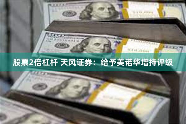 股票2倍杠杆 天风证券:给予美诺华增持评级