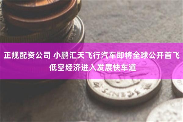 正规配资公司 小鹏汇天飞行汽车即将全球公开首飞 低空经济进入发展快车道
