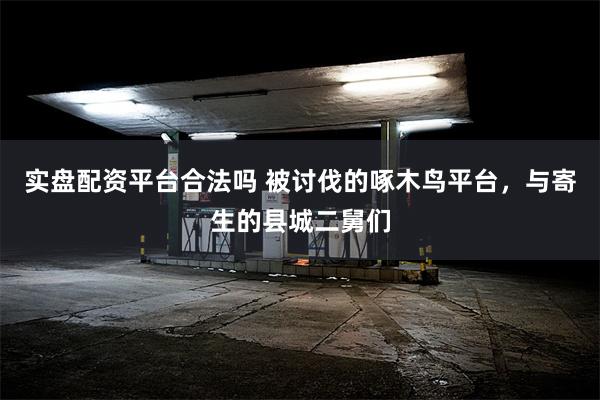 实盘配资平台合法吗 被讨伐的啄木鸟平台,与寄生的县城二舅们