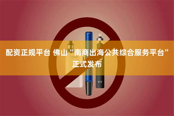 配资正规平台 佛山“南商出海公共综合服务平台”正式发布