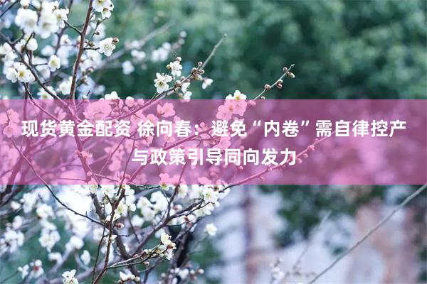 现货黄金配资 徐向春：避免“内卷”需自律控产与政策引导同向发力