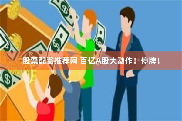 股票配资推荐网 百亿A股大动作！停牌！