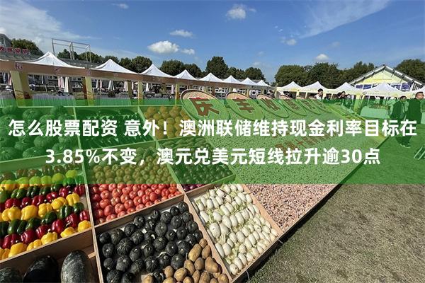 怎么股票配资 意外！澳洲联储维持现金利率目标在3.85%不变，澳元兑美元短线拉升逾30点